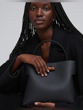 Culbia Gaia Bag Large Black Leather Tote Top Handle Crossbody retail $268